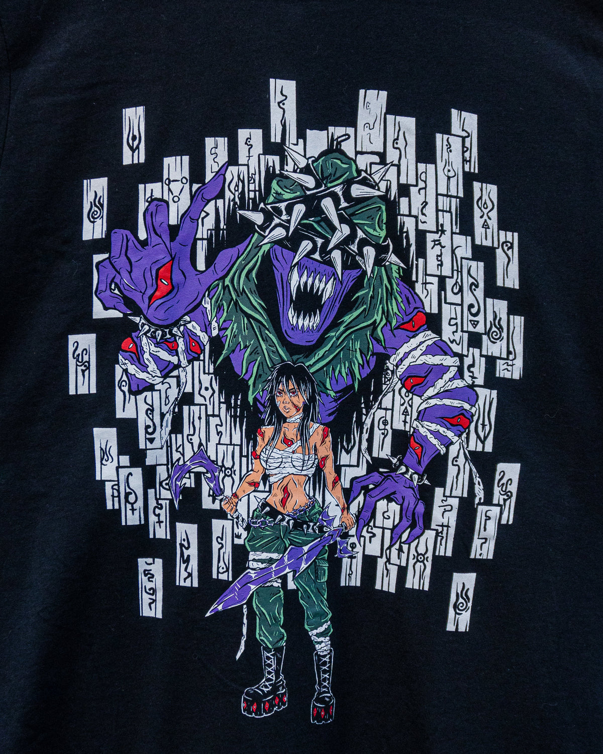 Exile – Cursed Spirit & Woman Warrior Occult Dark Fantasy T-Shirt