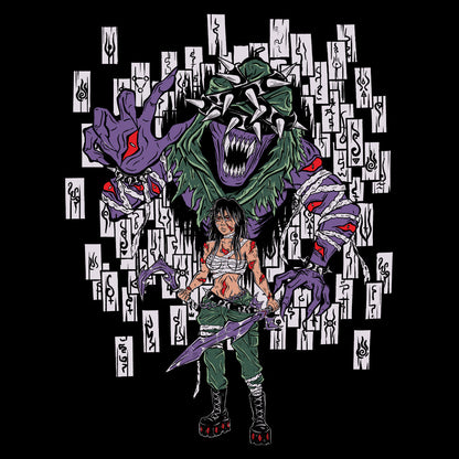 Exile – Cursed Spirit & Woman Warrior Occult Dark Fantasy T-Shirt