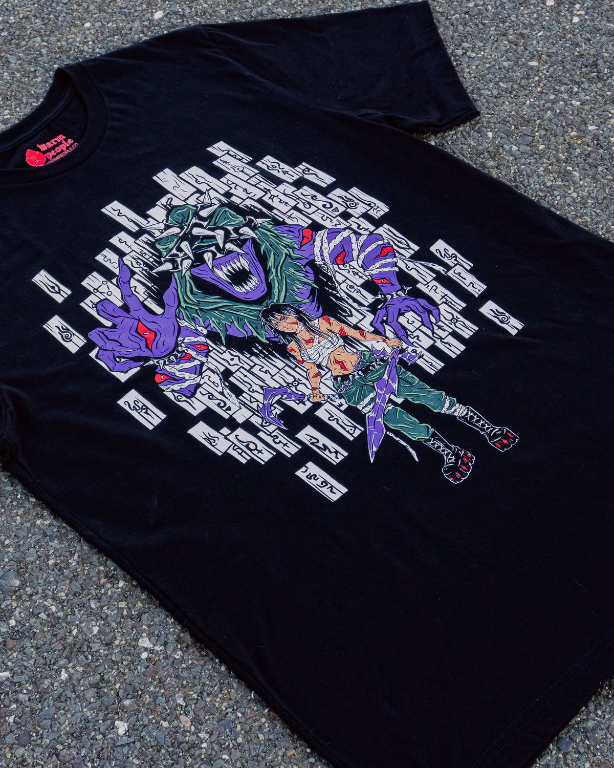 Exile – Cursed Spirit & Woman Warrior Occult Dark Fantasy T-Shirt