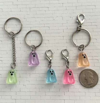 Glow in the Dark Ghost Zipper Pull Bag Charm Keychain – Halloween & Horror Fan Gift