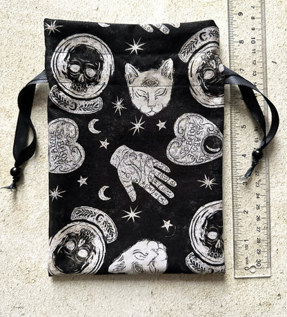 Witchy Tarot Card Drawstring Bag – Ouija Print Gift for Tarot Readers & Oracle Deck Lovers