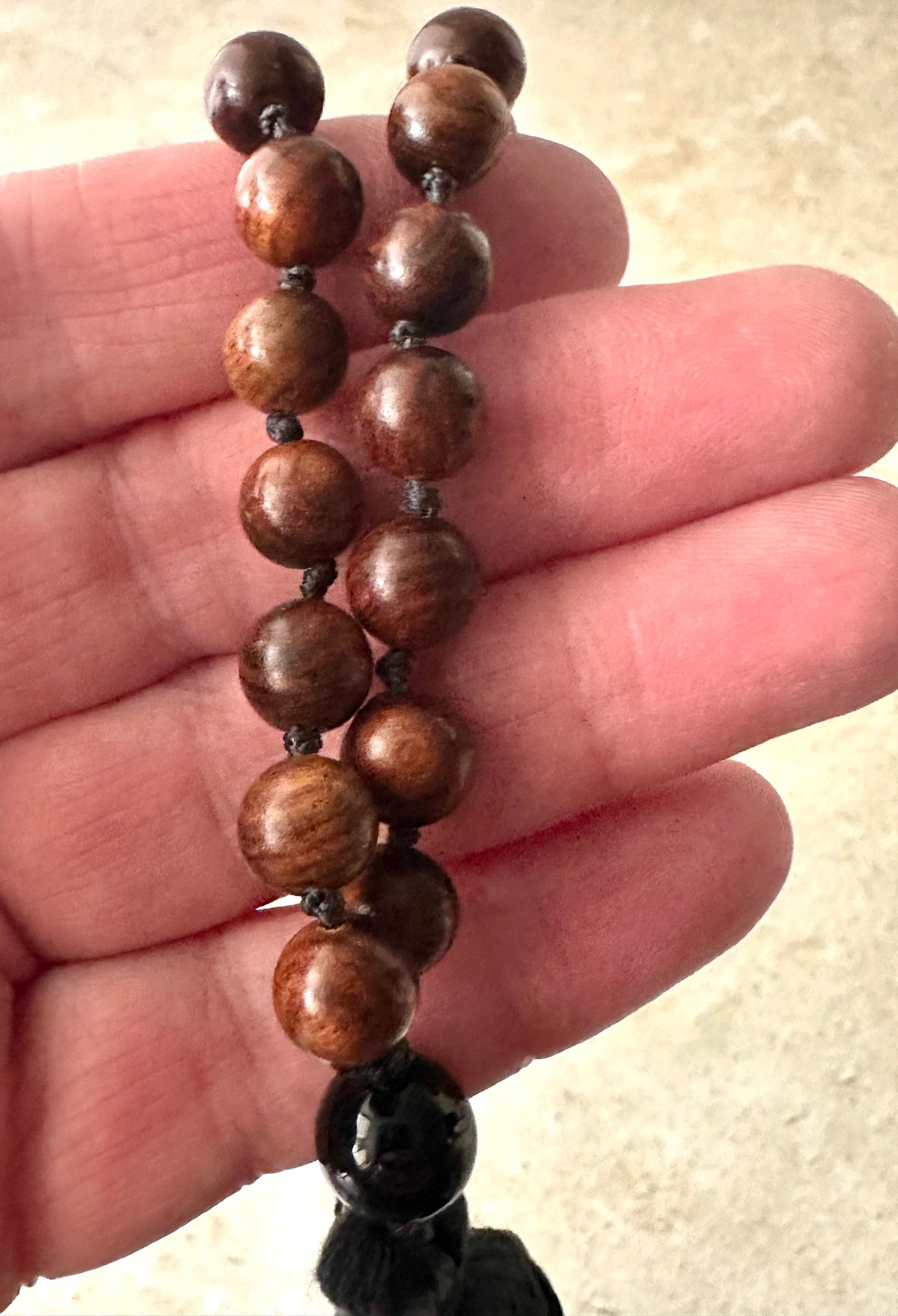 Pocket Wrist Mala | 27 Bead Rosewood Mini Mala Bracelet