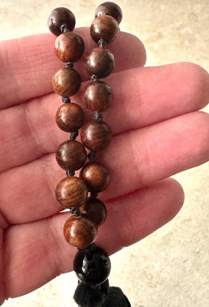 Pocket Wrist Mala | 27 Bead Rosewood Mini Mala Bracelet