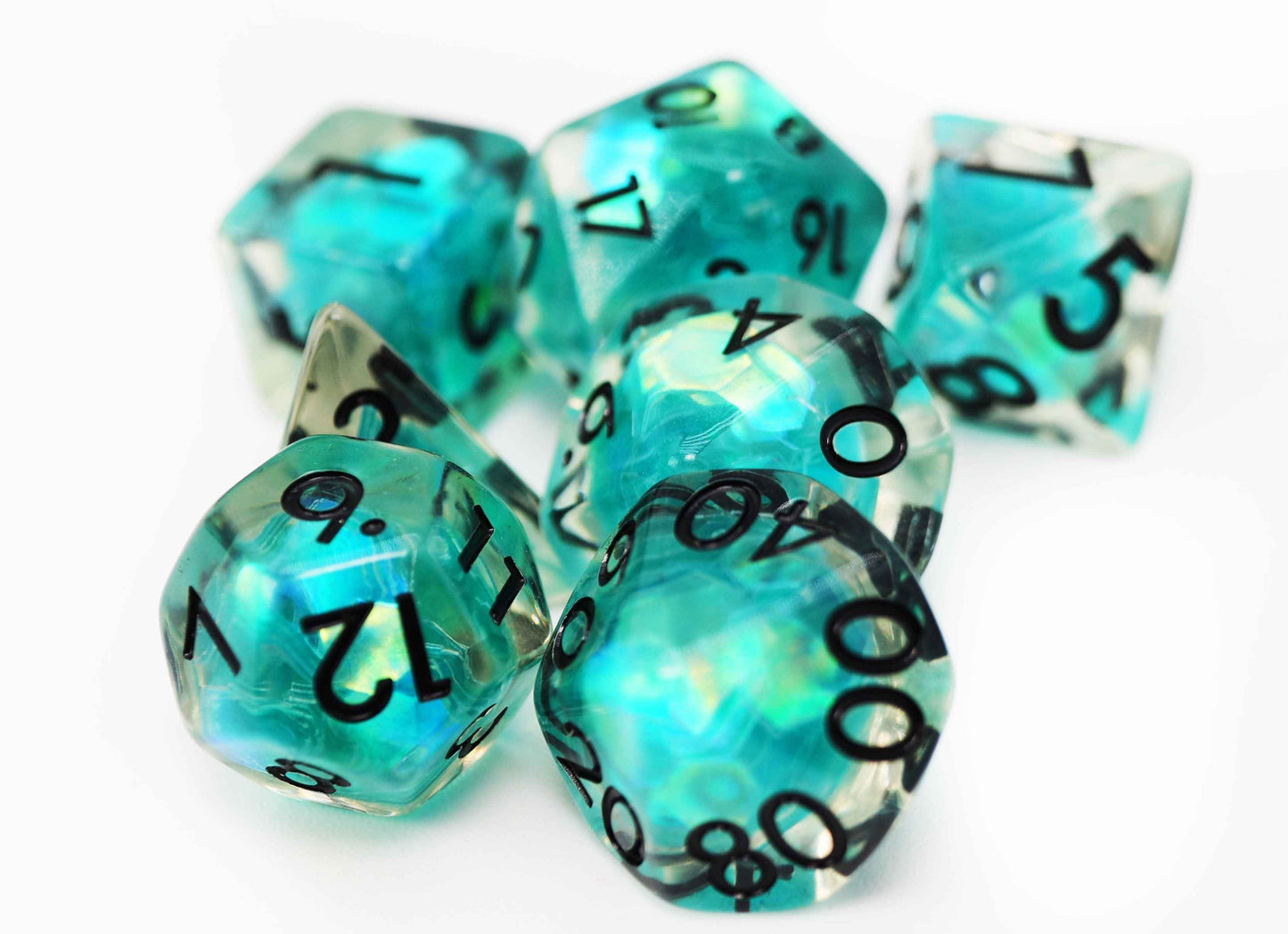 Siren Sparkle RPG Dice Set | 7-Piece Polyhedral Dice for TTRPGs
