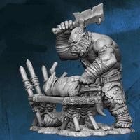 FLM28010 Orc Butchering Goat Figure Kit 28mm Heroic Scale Miniature Unpainted