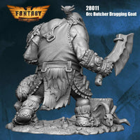 FLM28011 Orc Butcher Dragging Goat Figure Kit 28mm Heroic Scale Miniature Unpainted