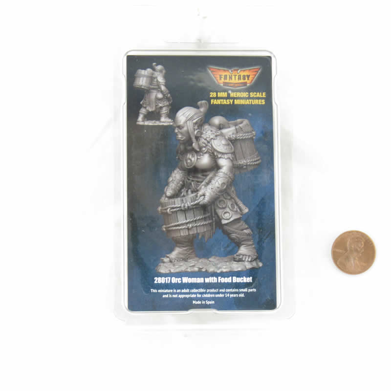 FLM28017 Orc Woman with Food Bucket Figure Kit 28mm Heroic Scale Miniature Unpainted