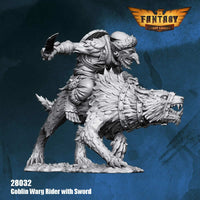 FLM28032 Goblin Warrior on Warg No. 3 Figure Kit 28mm Heroic Scale Miniature Unpainted