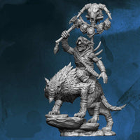 FLM28033 Goblin Standard Bearer on Warg Figure Kit 28mm Heroic Scale Miniature Unpainted