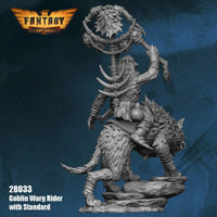 FLM28033 Goblin Standard Bearer on Warg Figure Kit 28mm Heroic Scale Miniature Unpainted