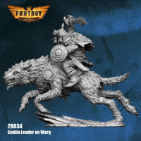FLM28034 Goblin Leader On Warg with Spear or Sword Figure Kit 28mm Heroic Scale Miniature Unpainted
