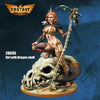 FLM28035 Girl with Dragon Skull Figure Kit 28mm Heroic Scale Miniature Unpainted