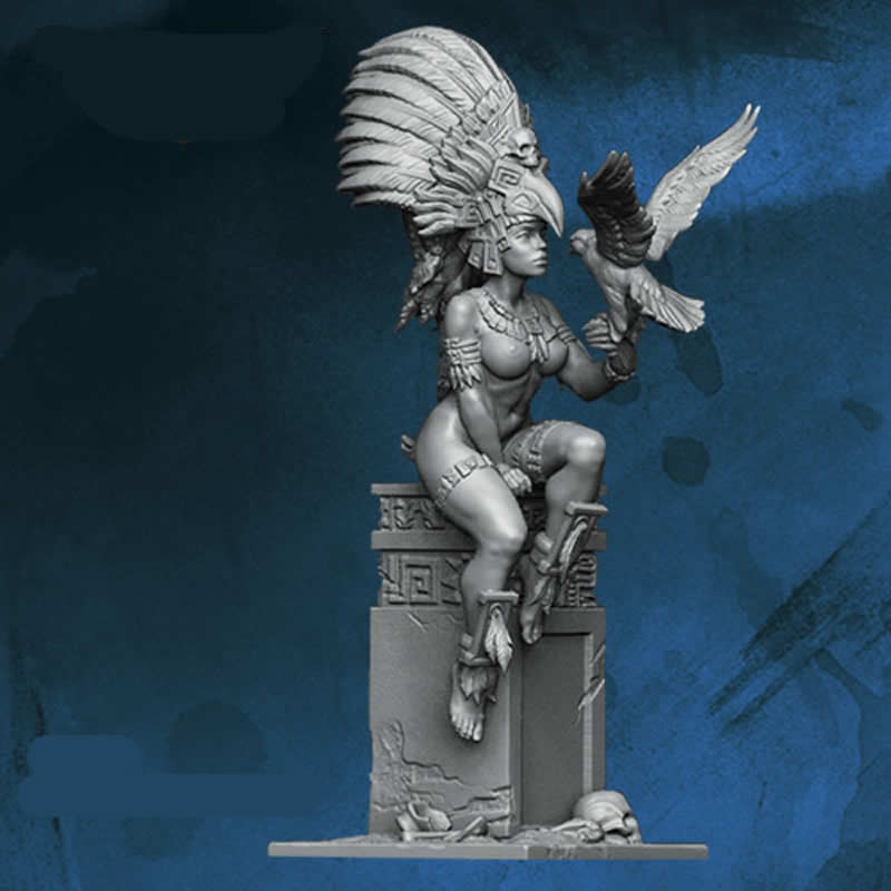 FLM28036 Female Priest with Bird Figure Kit 28mm Heroic Scale Miniature Unpainted