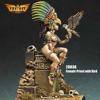 FLM28036 Female Priest with Bird Figure Kit 28mm Heroic Scale Miniature Unpainted