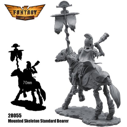 FLM28055 Mounted Skeleton Standard Bearer Figure Kit 28mm Heroic Scale Miniature Unpainted