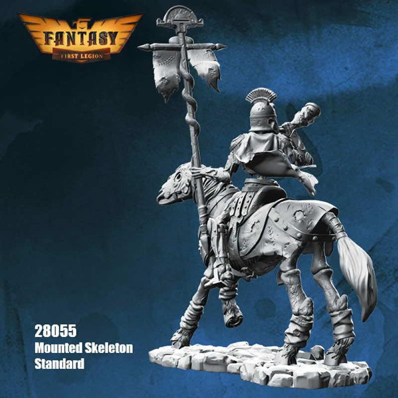 FLM28055 Mounted Skeleton Standard Bearer Figure Kit 28mm Heroic Scale Miniature Unpainted