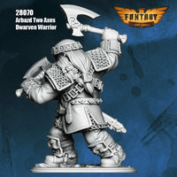 FLM28070 Arbazd Two Axes Dwarven Warrior Figure Kit 28mm Heroic Scale Miniature Unpainted