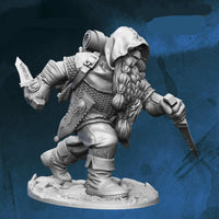 FLM28076 Usher Dwarven Assassin Figure Kit 28mm Heroic Scale Miniature Unpainted