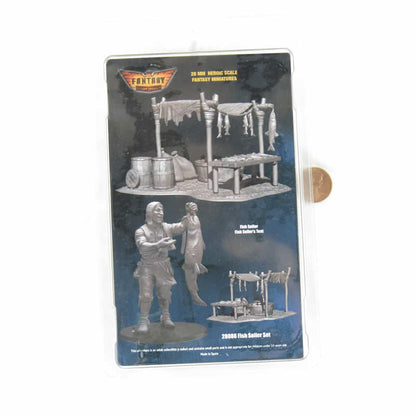 FLM28086 Fish Seller and Sellers Tent Figure Kit 28mm Heroic Scale Miniature Unpainted