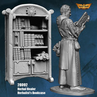 FLM28092 Herbal Healer with Bookcase Figure Kit 28mm Heroic Scale Miniature Unpainted