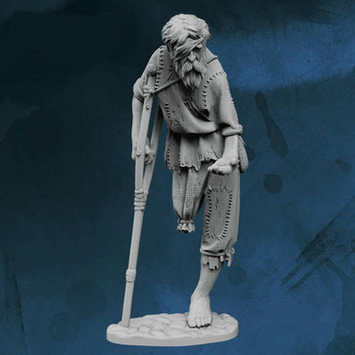 FLM28097 Old Beggar Figure Kit 28mm Heroic Scale Miniature Unpainted