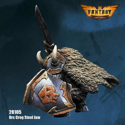 FLM28105 Orc Leader Crog Steel Jaw Figure Kit 28mm Heroic Scale Miniature Unpainted