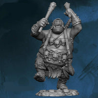 FLM28107 Orc Drummer Plogger Figure Kit 28mm Heroic Scale Miniature Unpainted