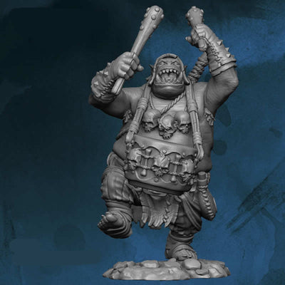 FLM28107 Orc Drummer Plogger Figure Kit 28mm Heroic Scale Miniature Unpainted