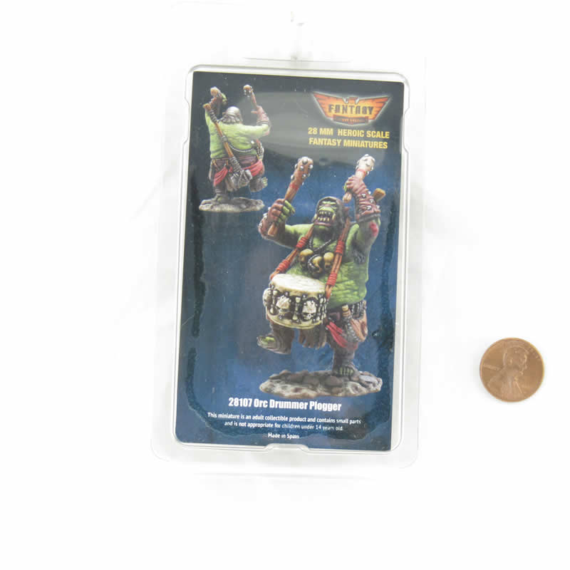FLM28107 Orc Drummer Plogger Figure Kit 28mm Heroic Scale Miniature Unpainted