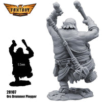 FLM28107 Orc Drummer Plogger Figure Kit 28mm Heroic Scale Miniature Unpainted