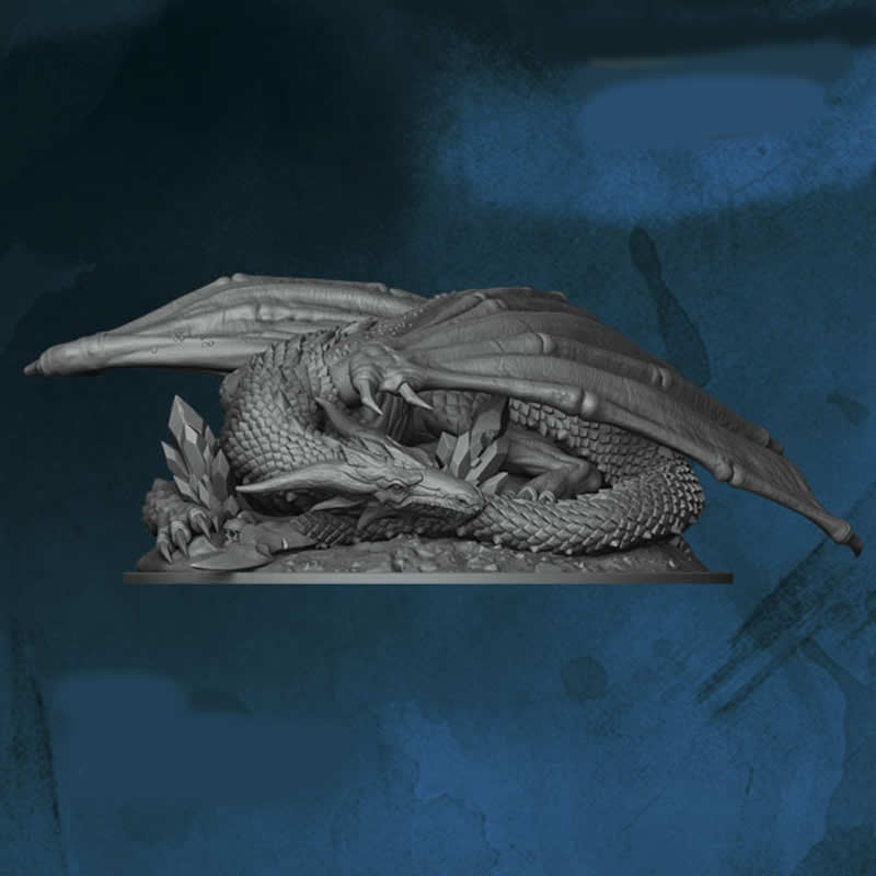 FLM28128 Estemdarr Goldskin Sleeping Dragon Figure Kit 28mm Heroic Scale Miniature Unpainted