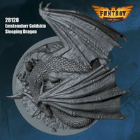 FLM28128 Estemdarr Goldskin Sleeping Dragon Figure Kit 28mm Heroic Scale Miniature Unpainted