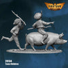 FLM28134 Town Children Figure Kit 28mm Heroic Scale Miniature Unpainted