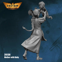 FLM28136 Mother with Baby Figure Kit 28mm Heroic Scale Miniature Unpainted