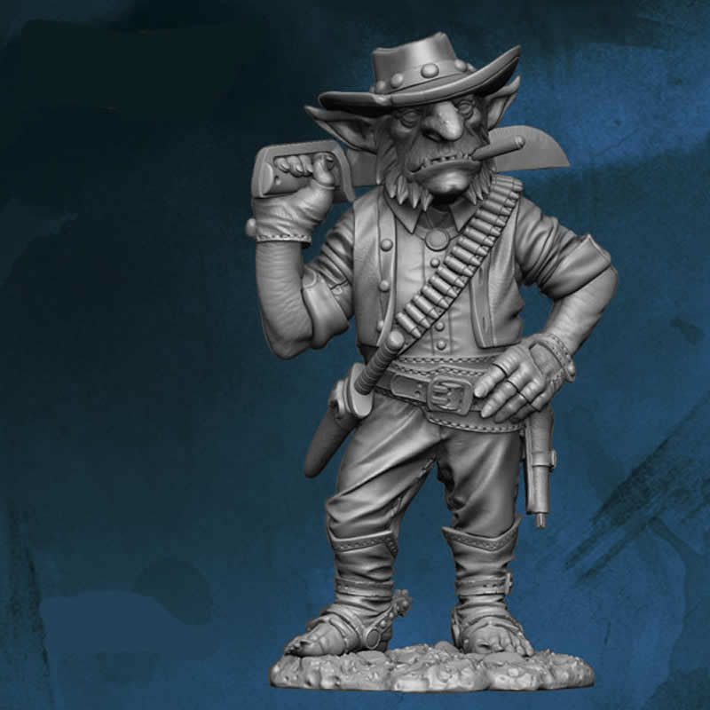 FLMKSBB03R Goblin Gunfighter Figure Kit 28mm Heroic Scale Miniature Unpainted