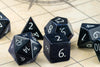 Engraved Blue Sandstone: Full-Sized 16mm Polyhedral Dice Set