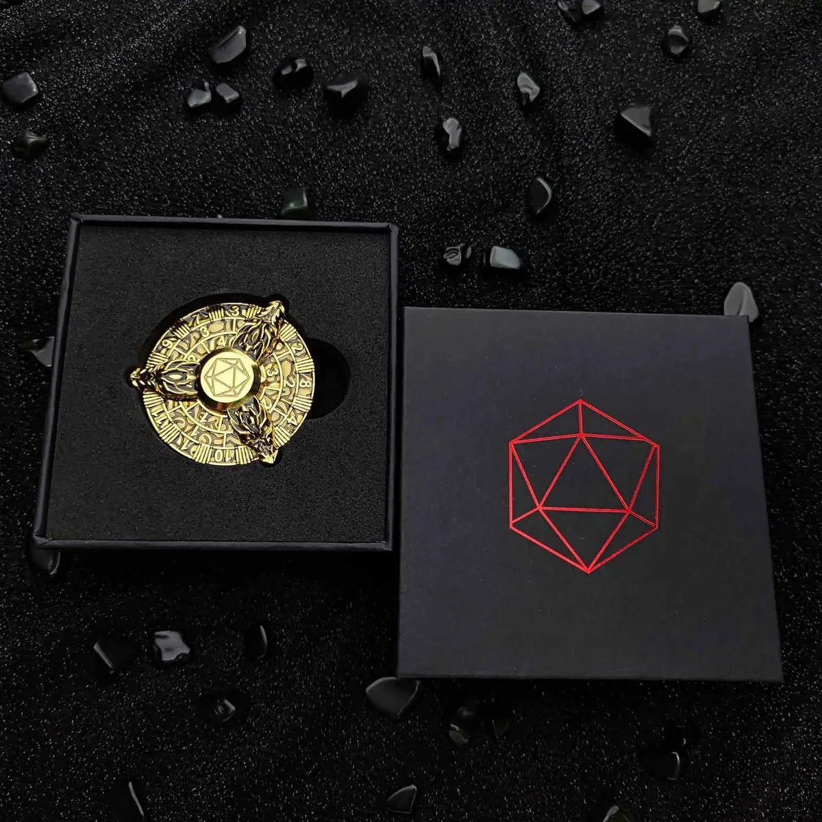 Three Dragon Head Metal Fidget Spinner DND Dice — Roulette Spin Dice for TTRPG