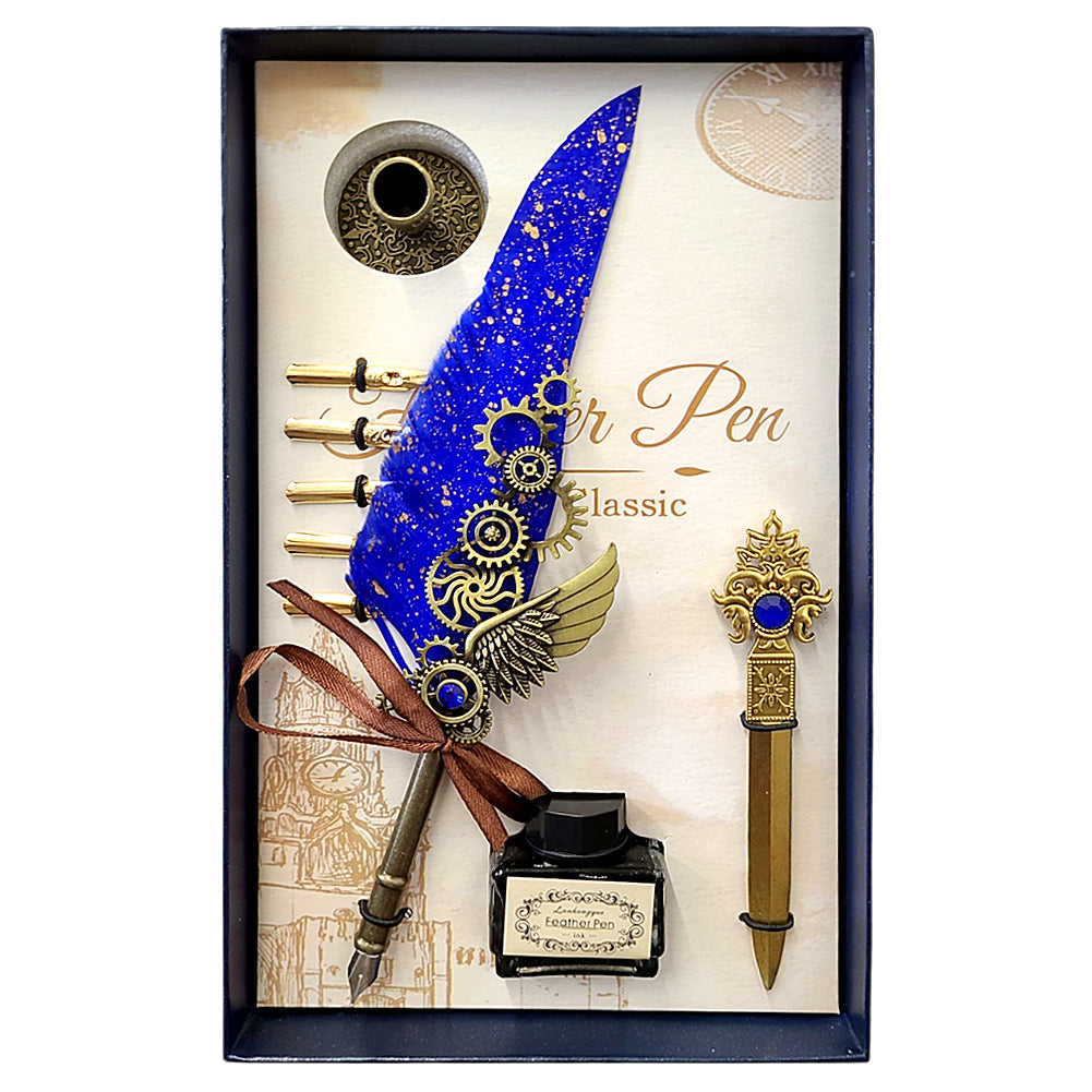 Refined Feather Quill Pen Dip Set - Feather Quill Pen Dip Set – Style 3