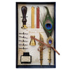 Peacock Feather Quill Dip Pen Set - Feather Quill Pen Dip Set – Style 8