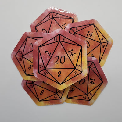 Fireball Nat 20 D20 Sticker