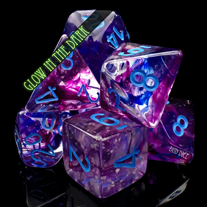 Nebula Nocturnal Glow-in-the-Dark Dice Set | Chessex 7pc
