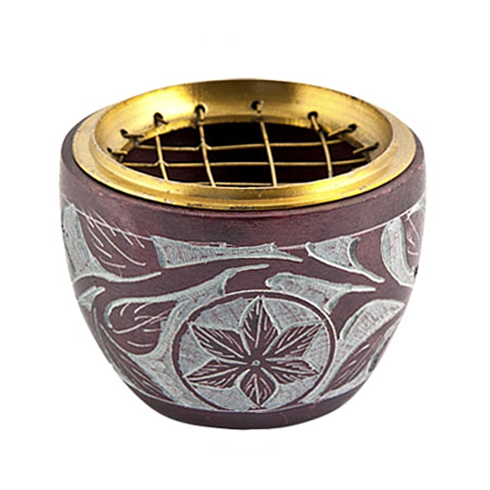 Floral Carved Screen Charcoal Burner