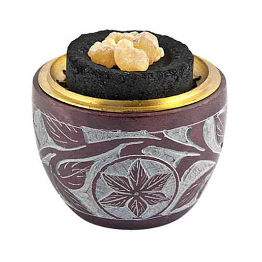 Floral Carved Screen Charcoal Burner