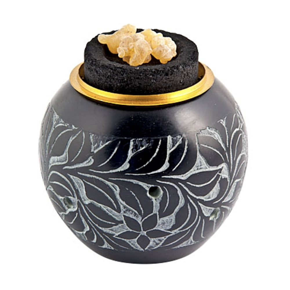 Floral Carved Screen Charcoal Burner
