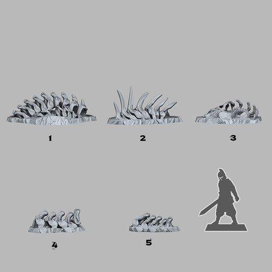 3D Printed Fantastic Plants and Rocks Fossilized Monster 28mm - 32mm D&D Wargaming