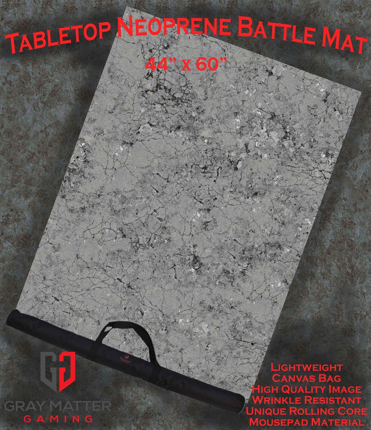 Fractured Concrete - Neoprene Battle Mat with Bag