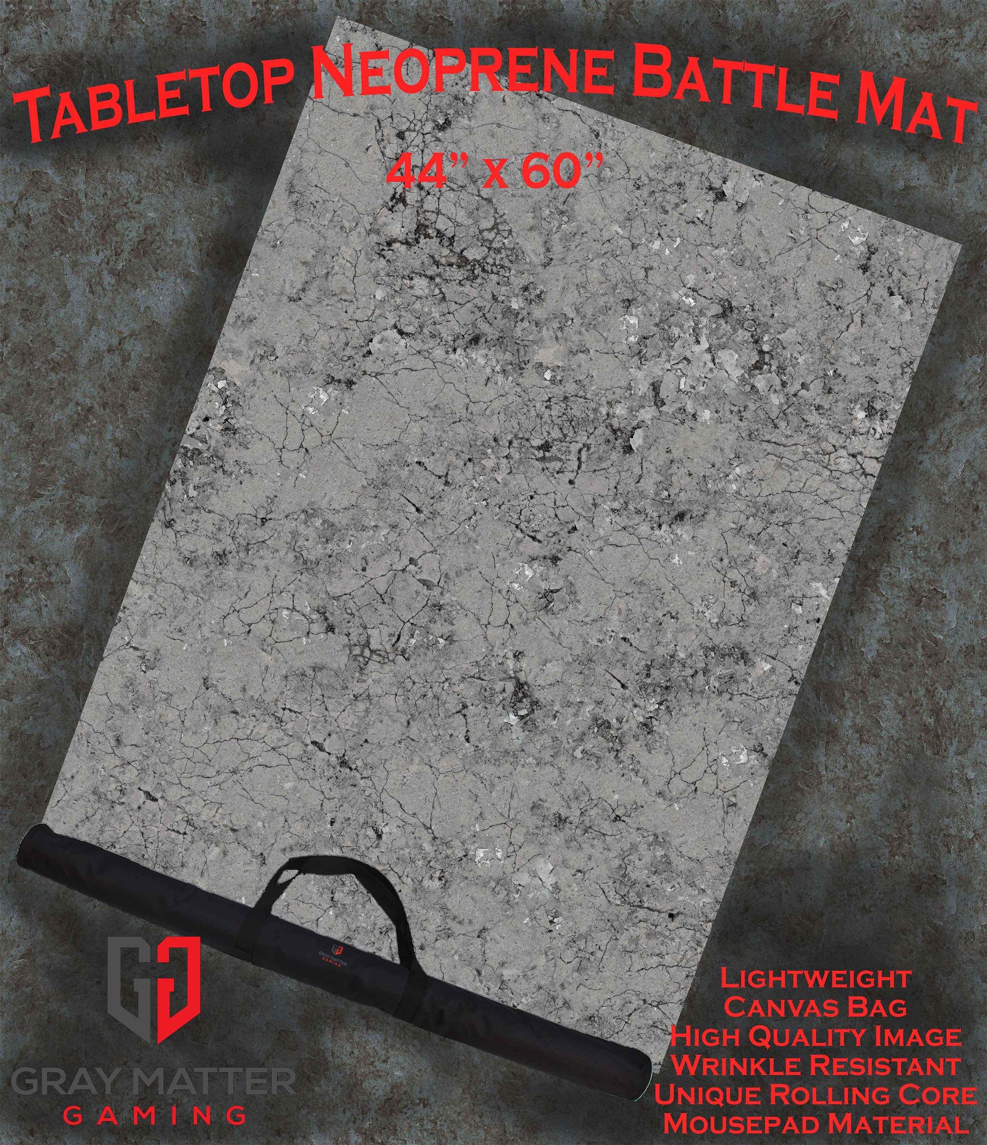 Fractured Concrete - Neoprene Battle Mat with Bag
