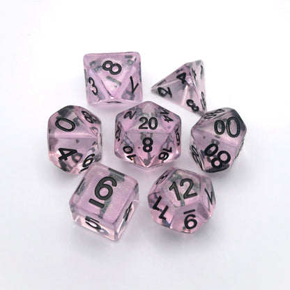 Frozen Blossom - 7 Piece DnD Dice Set | Acrylic RPG Gaming Dice
