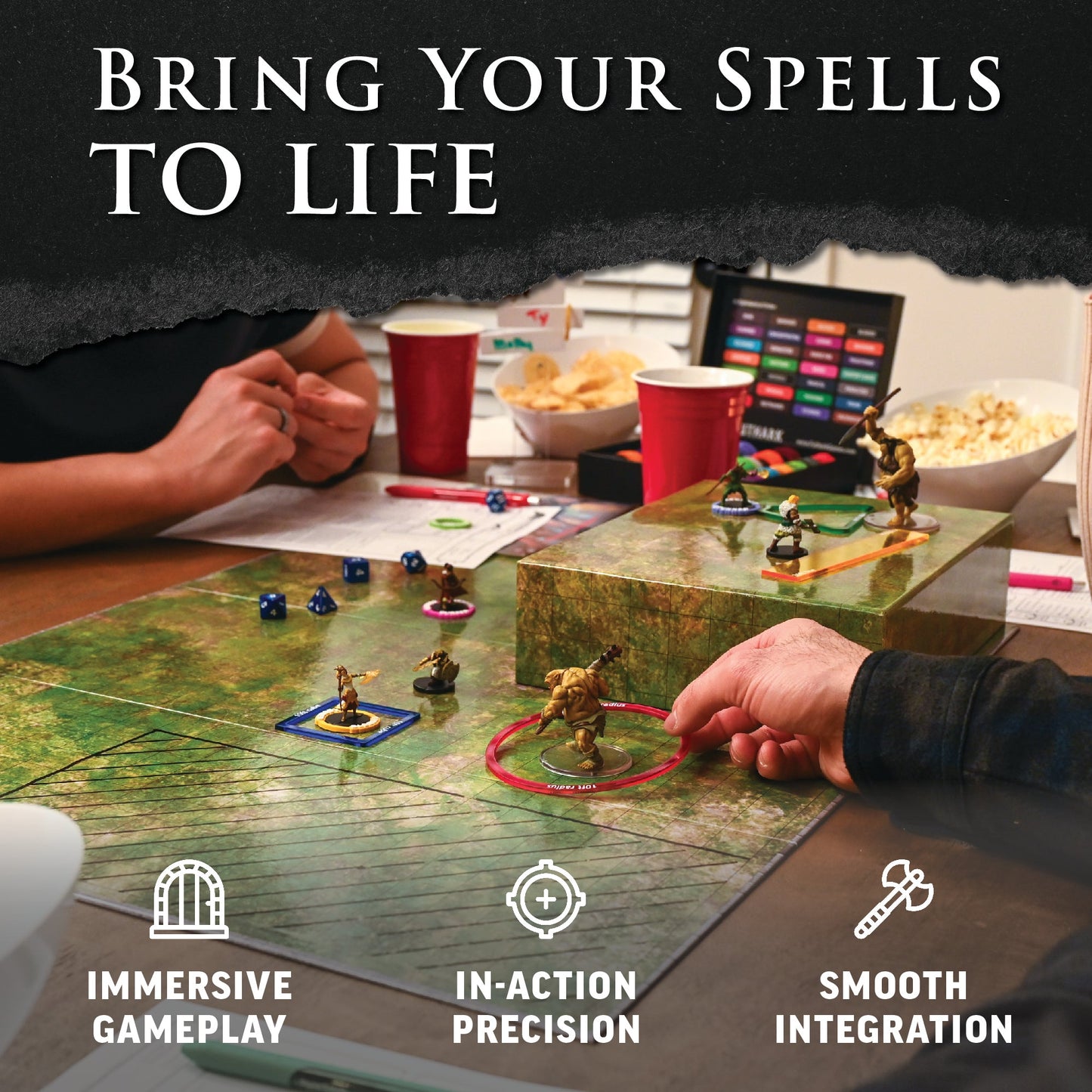 DND Area of Effect Spell Templates – Set of 16 AOE Markers for RPG