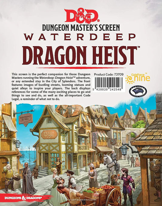 D&D: Waterdeep Dragon Heist - Dungeon Master Screen - 5e GM Screen